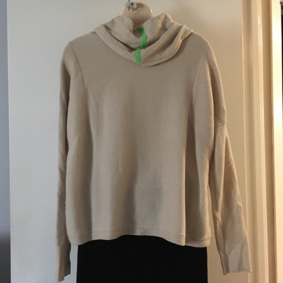 DUFFY 100% Cashmere Scrunch Turtleneck Beige Sweater S - Picture 3 of 4